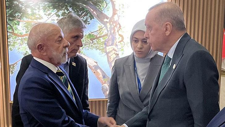 Cumhurbaşkanı Erdoğan, Brezilya Devlet Başkanı Silva ile bir araya geldi
