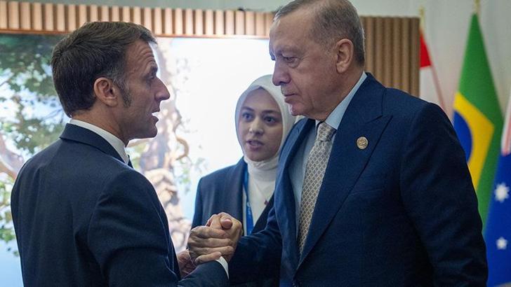Cumhurbaşkanı Erdoğan, Fransa Cumhurbaşkanı Macron ile görüştü
