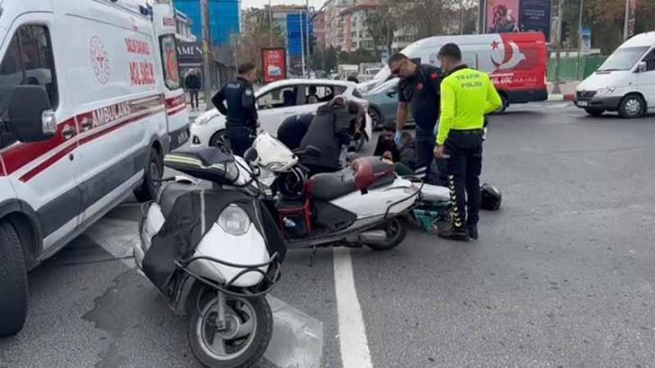 Fatih’te taksiyle çarpışan motosikletin sürücüsü yaralandı