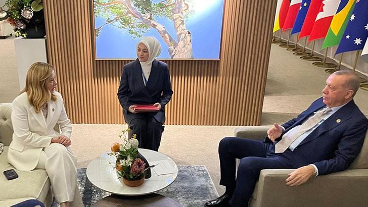 Cumhurbaşkanı Erdoğan, İtalya Başbakanı Meloni’yi kabul etti