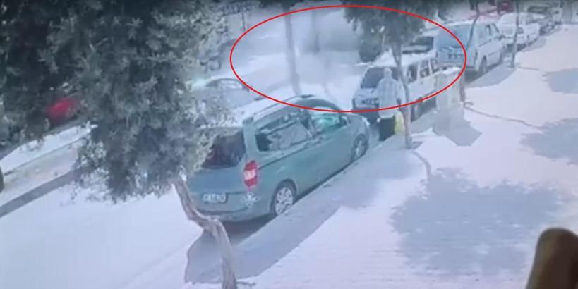 Otomobil, başka araca çarparak taklalar attı; kaza kamerada