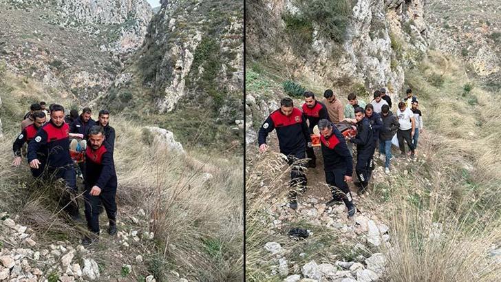 Hatay'da Habibi Neccar Dağı’nda yürüyüş yaparken kayalıktan düşüp yaralandı