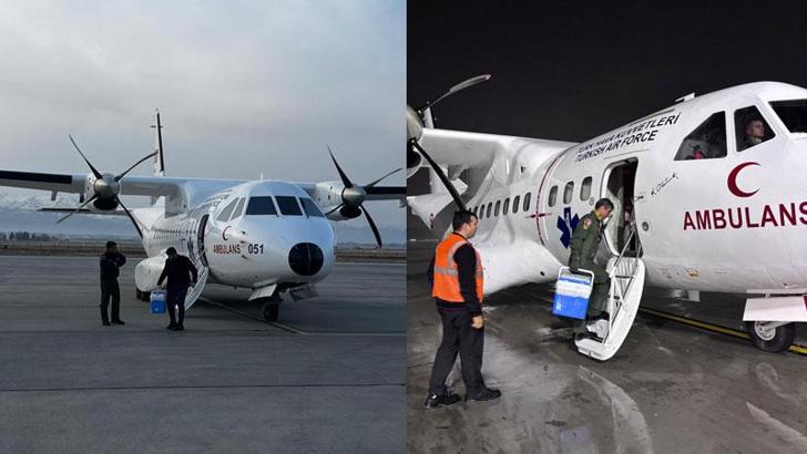 Askeri ambulans uçak ile Antalya'dan Erzurum'a karaciğer grefti ulaştırıldı