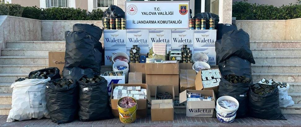 Yalova'da 238 kilo kaçak tütün ele geçirildi