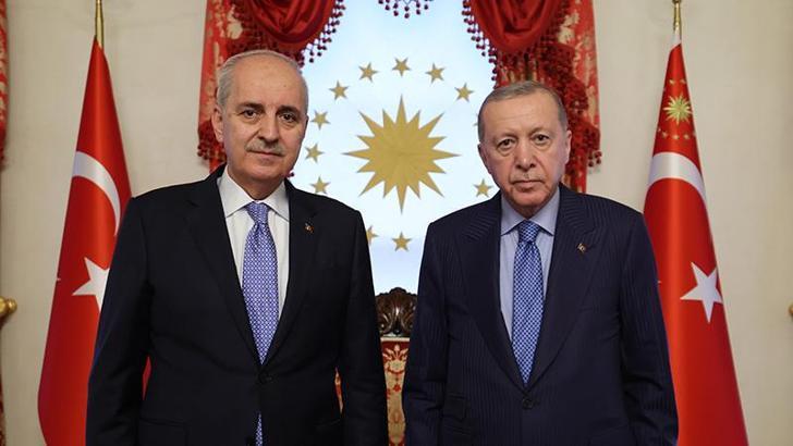 Cumhurbaşkanı Erdoğan, TBMM Başkanı Kurtulmuş'u kabul etti