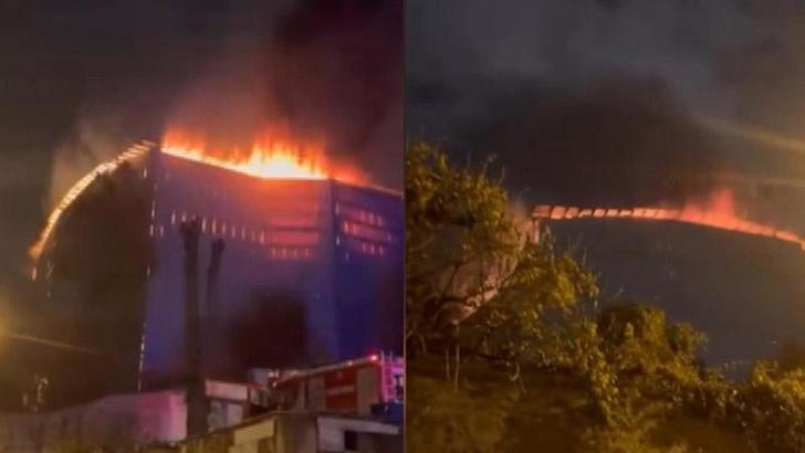 Üsküdar'da ahşap bina alev alev yandı