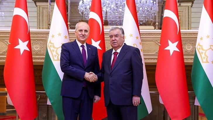 Tacikistan Cumhurbaşkanı Rahman, TBMM Başkanı Kurtulmuş’u kabul etti