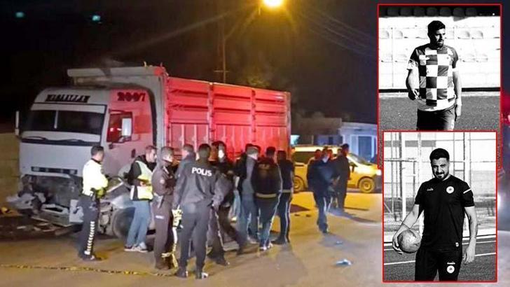 Otomobil park halindeki kamyona çarptı; kaleci antrenörü ile futbolcu öldü