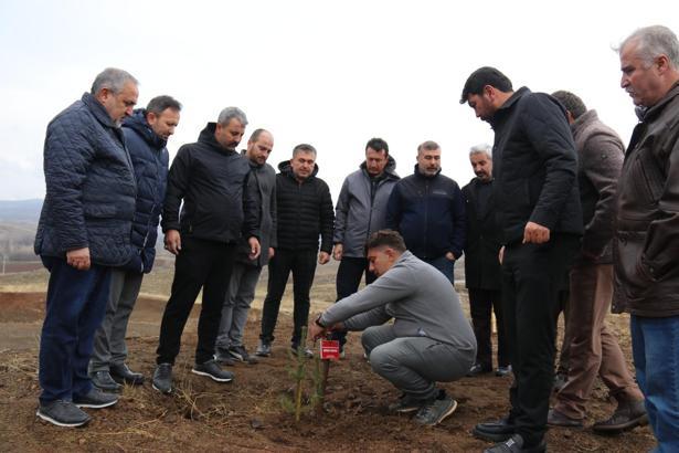 Sivas'ta kargo uçağı şehitleri için fidan dikildi