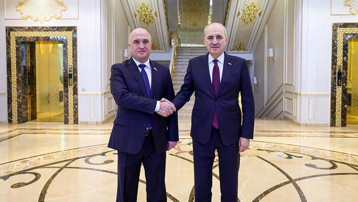 TBMM Başkanı Kurtulmuş, Tacikistan Temsilciler Meclisi Başkanı Idizoda ile bir araya geldi