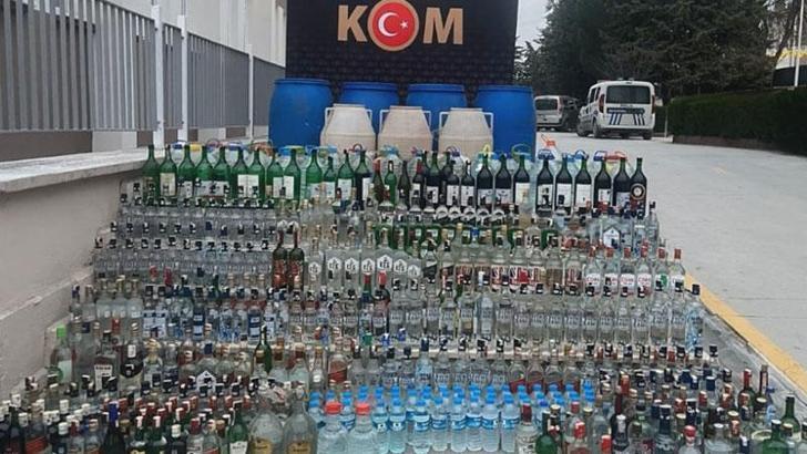 Amasya’da kaçak ve sahte alkol operasyonuna 2 tutuklama