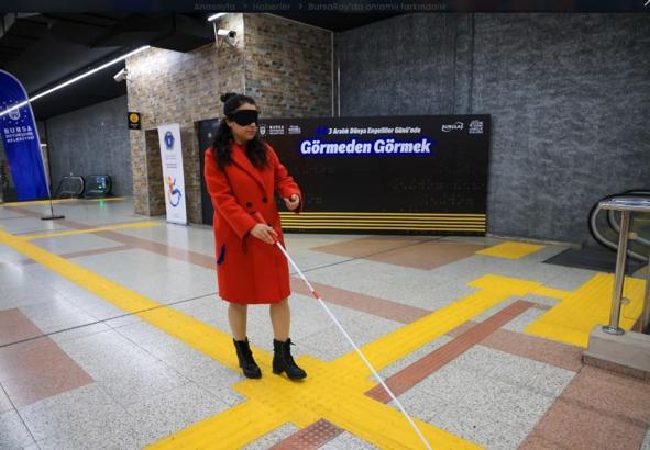 BursaRay istasyonundaki ‘empati parkuru’ ile farkındalık sağlandı