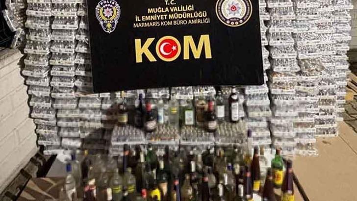 Muğla'da bandrolsüz ve kaçak içki operasyonu
