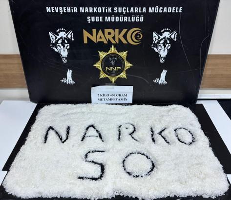 Nevşehir'de 7,4 kilo metamfetaminle yakalanan şüpheli tutuklandı