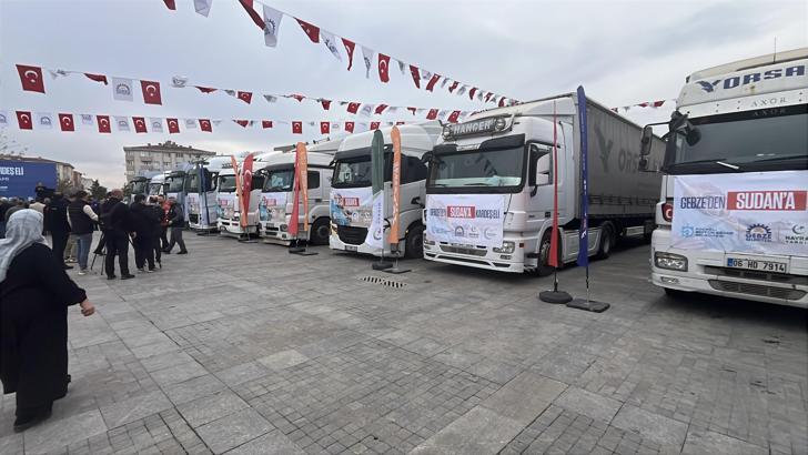 Gebze'den Sudan'a 10 TIR yardım malzemesi gönderildi