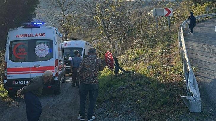 Otomobil fındık bahçesine uçtu; anne ve kızı yaralandı