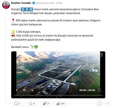 Bakan Yumaklı: Cevizdere Besi OTB'de altyapı çalışmaları tamamlandı