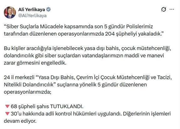 24 ilde 'siber suç' operasyonları: 68 tutuklama