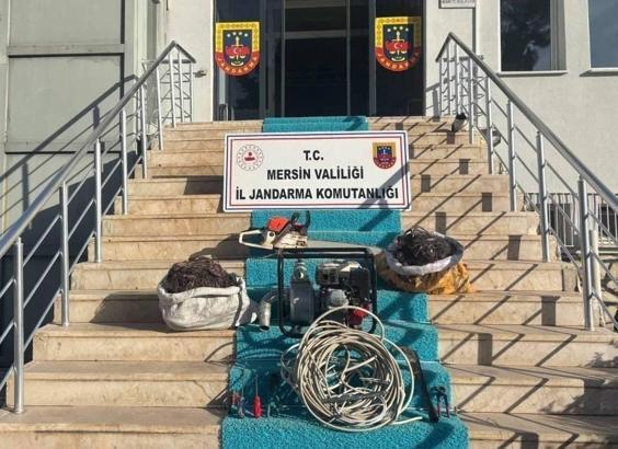 Mersin’de kablo hırsızları yakalandı