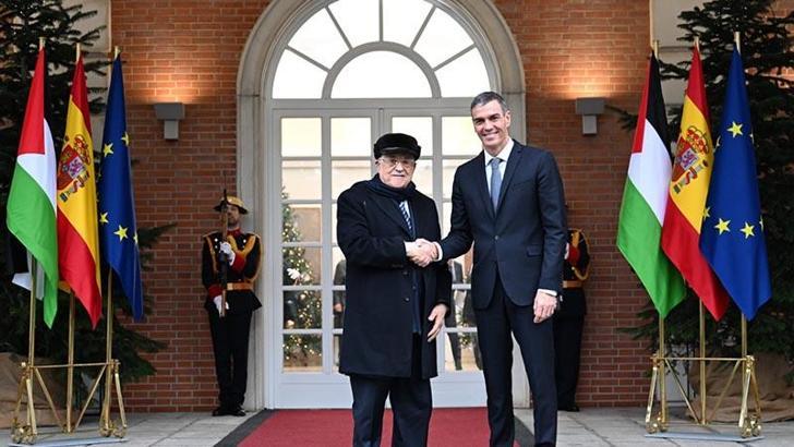 İspanya Başbakanı Sanchez ile Filistin Devlet Başkanı Abbas, Madrid’de bir araya geldi