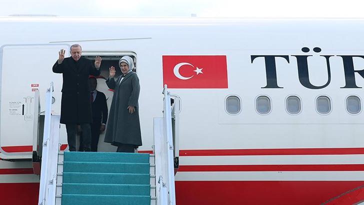 Cumhurbaşkanı Erdoğan, Türkmenistan'a gitti