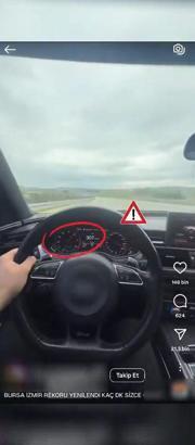 Hız ihlali yaptığı görüntüleri sosyal medyada paylaşan sürücüye 9 bin TL ceza