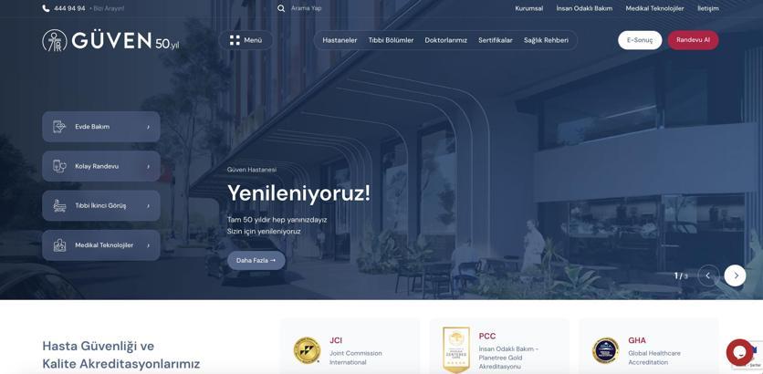 Güven Hastanesi, sağlık kategorisinde iki ayrı ödüle layık görüldü