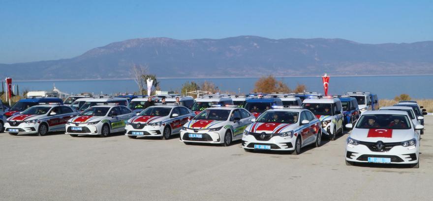 Burdur'da jandarma ve emniyet teşkilatına 56 yeni araç