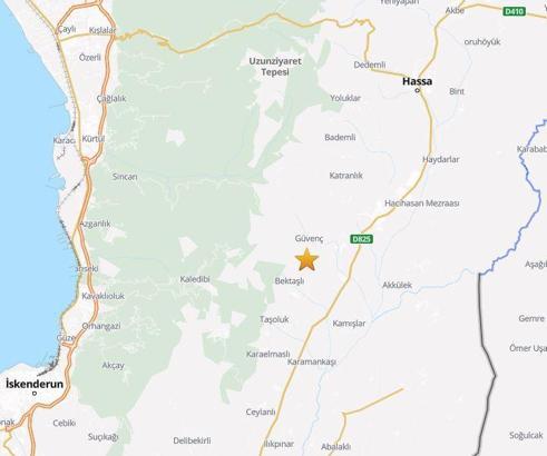 Hatay'da 4 büyüklüğünde deprem