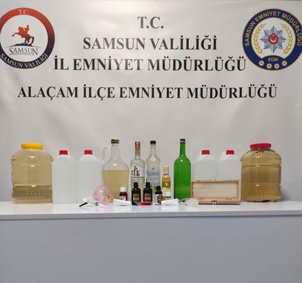 Samsun’da kaçak alkol operasyonu