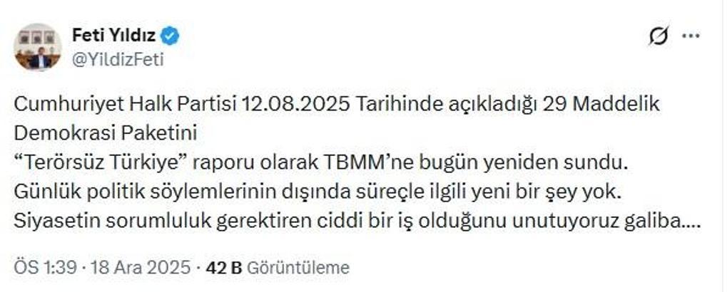 MHP'li Yıldız: CHP'nin raporunda süreçle ilgili yeni bir şey yok