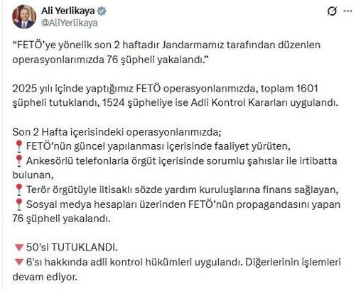 FETÖ'nün güncel yapılanmasına operasyon: 50 tutuklama
