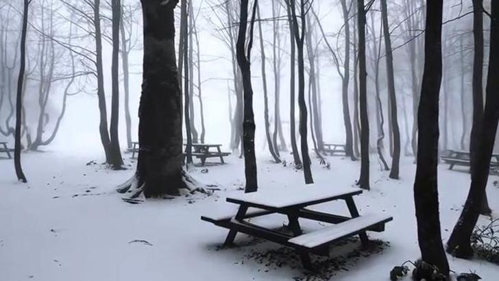 Kartepe’de kar manzarası