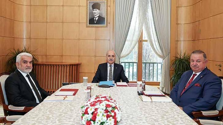 TBMM Başkanı Kurtulmuş, Yapıcıoğlu ve Bekin'i kabul etti