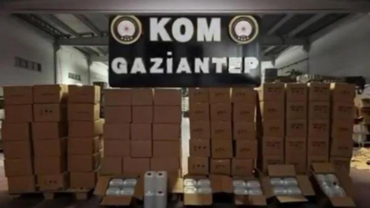 Gaziantep’te 4 bin 520 litre etil alkol ele geçirildi