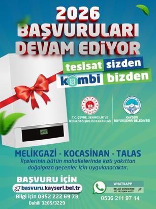 Büyükşehir Belediyesi, vatandaşlara kombi desteğini sürdürüyor