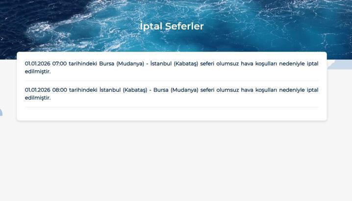 BUDO'nun 1 Ocak'taki 2 seferi iptal edildi