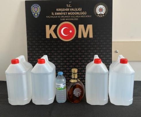 Kırşehir’de 20 litre etil alkol ele geçirildi