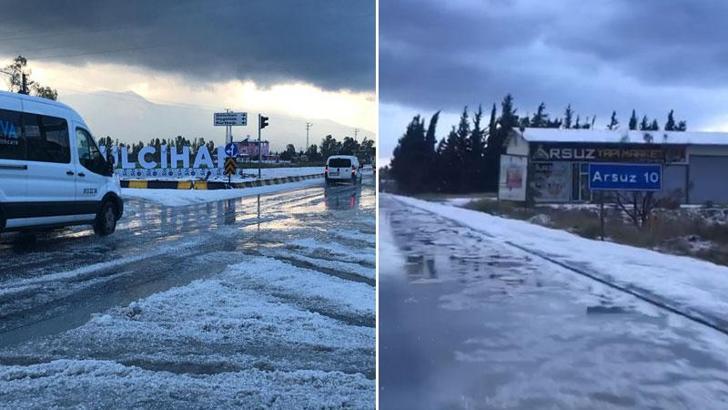 Hatay'da dolu yağışı etkili oldu