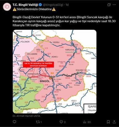 Karlıova'da yoğun kar; 10 köy yolu kapandı (3)