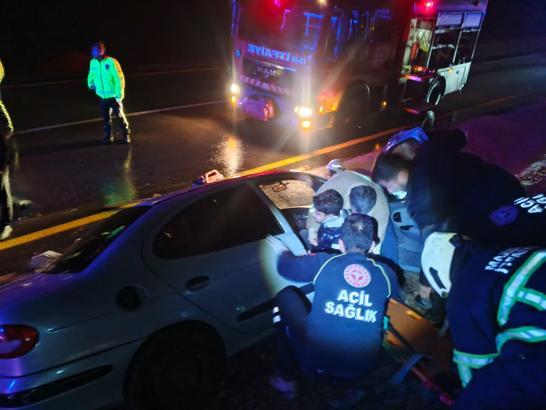 Mardin'de şarampole devrilen otomobildeki 2 kişi yaralandı