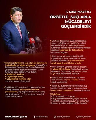 Bakan Tunç: 11'inci Yargı Paketiyle örgütlü suçlarla mücadeleyi güçlendirdik