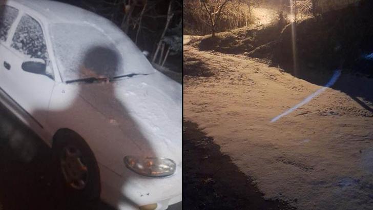 Alaşehir’e mevsimin ilk karı yağdı