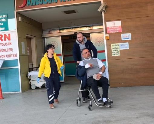 Elini makineye kaptıran işçinin parmağı koptu