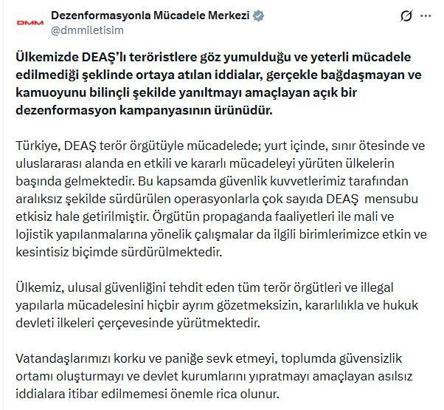 DMM'den 'DEAŞ'la mücadele' açıklaması
