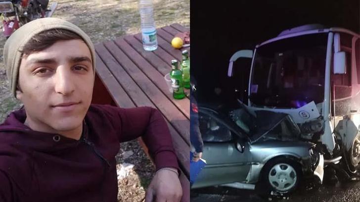 Gönen'de işçi servis midibüsü ile otomobil çarpıştı: 1 ölü, 8 yaralı