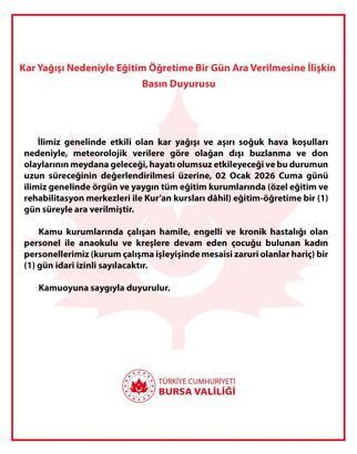 Bursa’da kar yağışı; kent merkezi beyaza büründü (3)