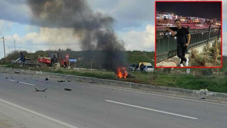 Tali yoldan çıkan traktörle çarpışan motosikletin sürücüsü öldü