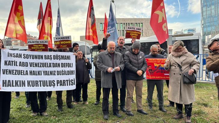 HKP'den ABD Büyükelçiliği önünde 'Venezuela' protestosu