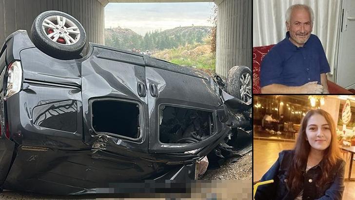 Hafif ticari araç otoyol köprüsünden düştü: 2 ölü, 3 yaralı